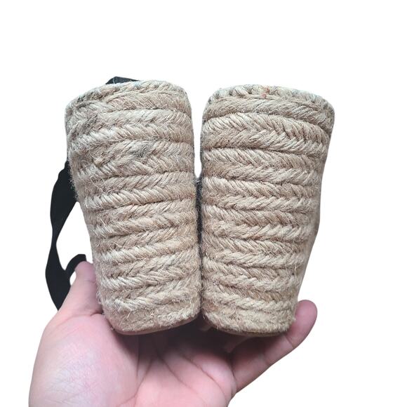 Marc Fisher Andira Black Tie Up Platform Espadrille Wedge Sandal 11M - Picture 10 of 16